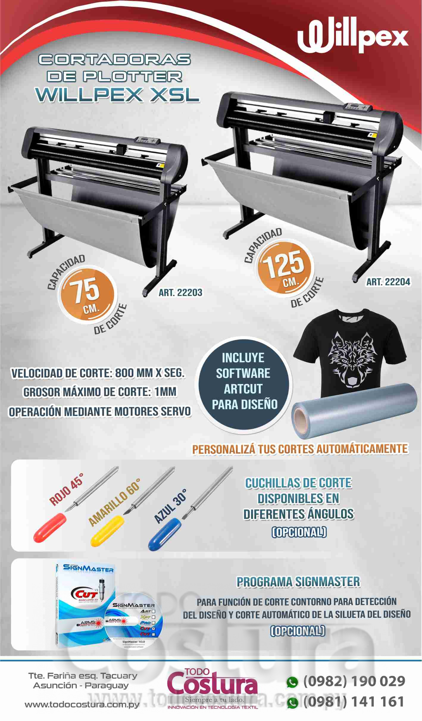 CORTADORA DE PLOTTER (75CM) WILLPEX XSL870